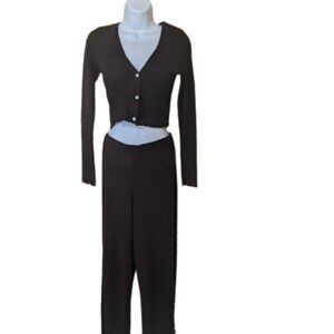 Dark Brown Knit Set -  Pants Set -  Size Small